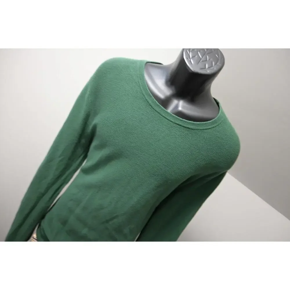 J Crew Thermal Crew Neck Sweater‎ Green Long Sleeve Mens Size Large